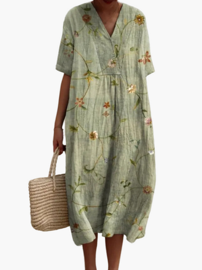 Damen Sommerkleid Boho Stil – Luftiges Freizeitkleid mit Blumenmuster, ideal für Urlaub & Alltag