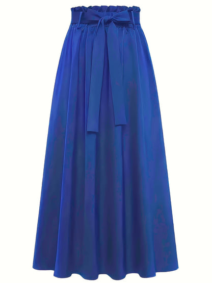 Damen Maxirock mit Paperbag-Bund und Schleife – Eleganter Freizeit-Look für jeden Anlass