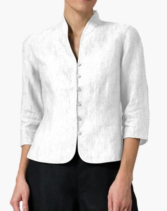 Damen Blazer mit Stehkragen – Eleganter Business- und Freizeit-Blazer, tailliert, 3/4-Arm