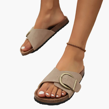 Damen Komfort-Slipper Sandalen mit Schnalle – Bequeme Sommerschuhe im Casual Look