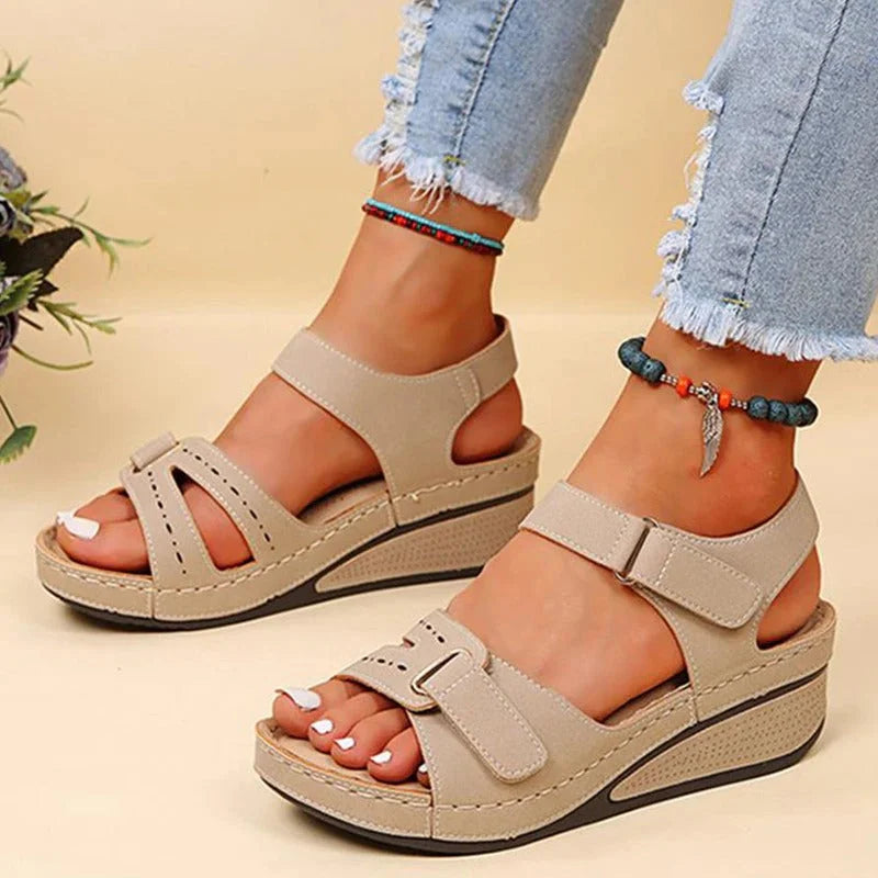 Damen Komfort-Wedgesandalen für Spaziergänge und Alltag – Ergonomisch, Modern, Verstellbar
