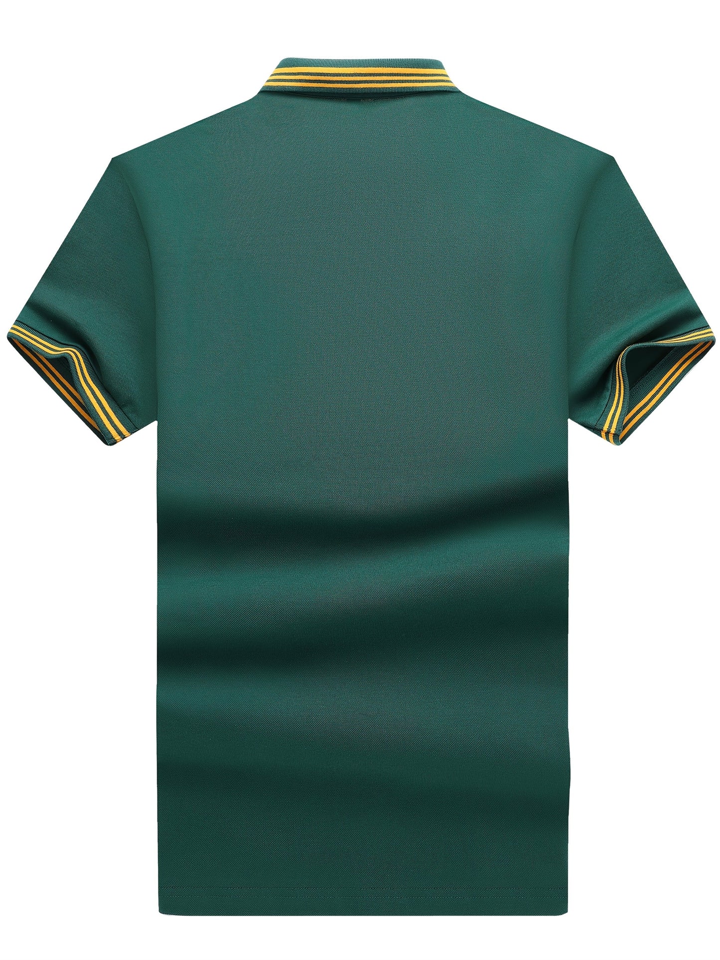 Herren Polo Shirt Klassisch Sportlich mit gesticktem Wappen und Kontrastkragen – Freizeit & Business