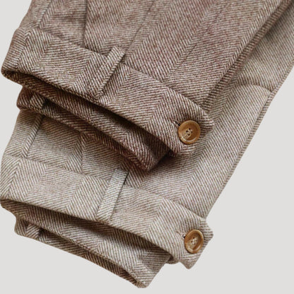 Herren Heritage Herringbone Anzughose – Klassischer Stil für Alltag und Freizeit