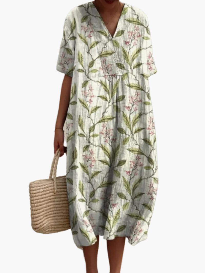 Damen Sommerkleid Boho Stil – Luftiges Freizeitkleid mit Blumenmuster, ideal für Urlaub & Alltag