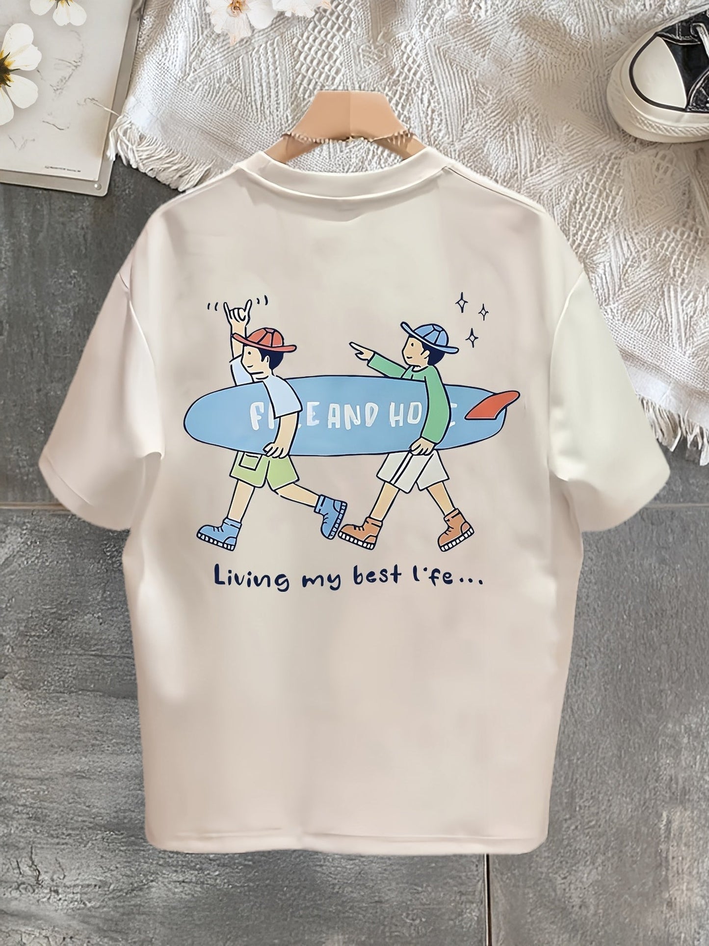 Herren T-Shirt mit Grafik – Freizeitstil, Illustration & Spruch, lässig