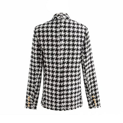 Audrey – Retro Damenjacke aus dickem Hahnentritt-Karo