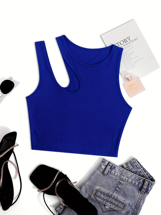 Damen Asymmetrisches Cropped Tanktop für trendige Sommer-Looks