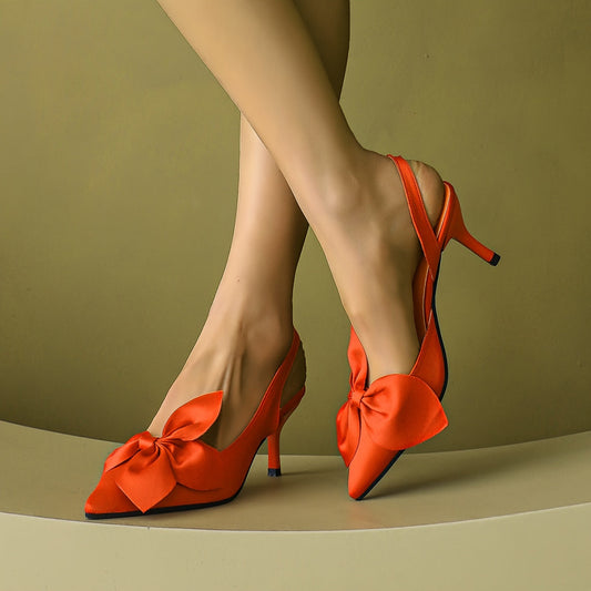 Damen Elegante Pumps mit Schleife und Stiletto-Absatz für festliche Anlässe