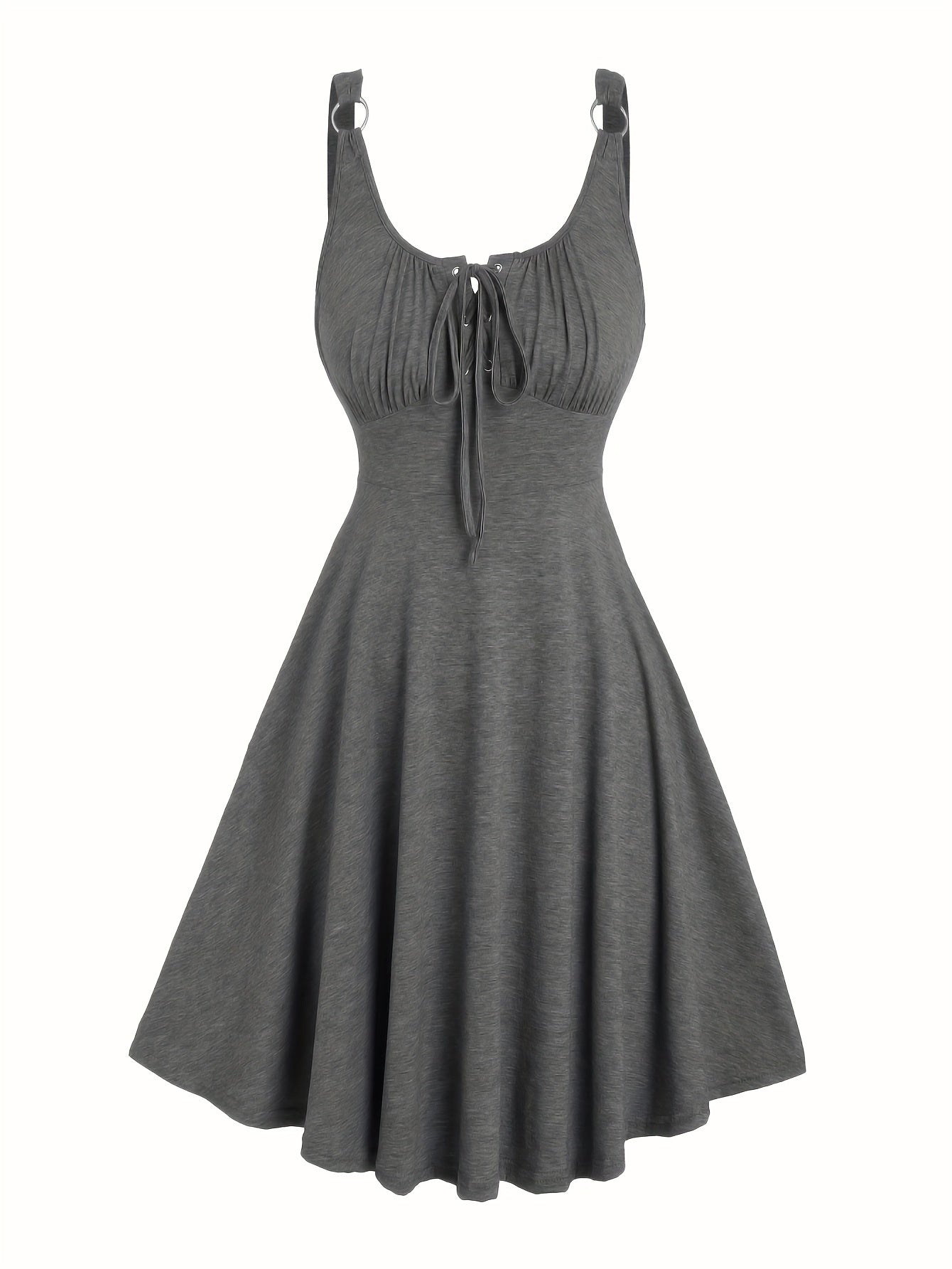 Damen Skaterkleid im Freizeitstil mit Schnürung und Schwingrock – Ideal für Alltag und Sommer