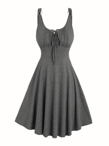 Damen Skaterkleid im Freizeitstil mit Schnürung und Schwingrock – Ideal für Alltag und Sommer