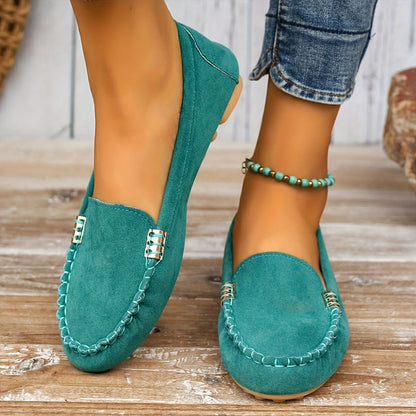 Damen Mokassins Bequeme Slip-On Freizeitschuhe Elegant für Alltag und Büro