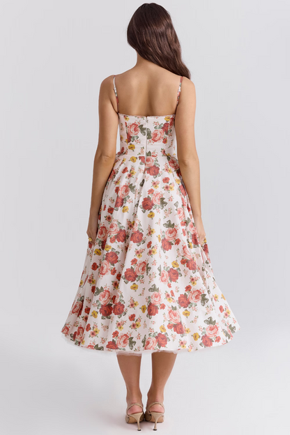 Damen Festliches Cocktailkleid Abendkleid mit Bustier und weitem Rock – Eleganter Vintage-Look für besondere Anlässe