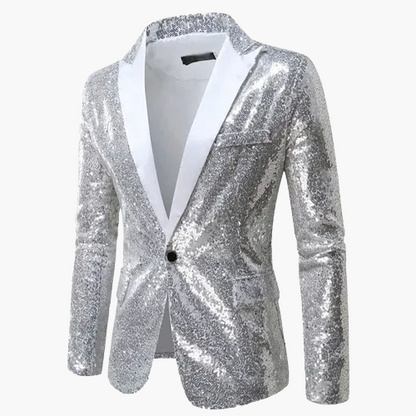 Herren Luxus Pailletten Sakko – Eleganter Party- und Bühnenblazer im modernen Design