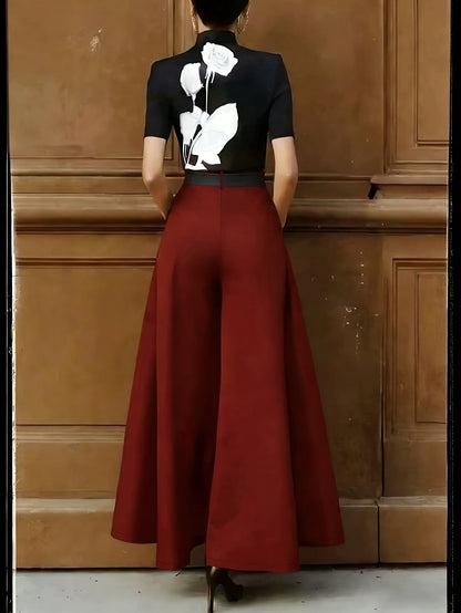 Damen Weite Palazzo-Hose Elegant Modern Business Look