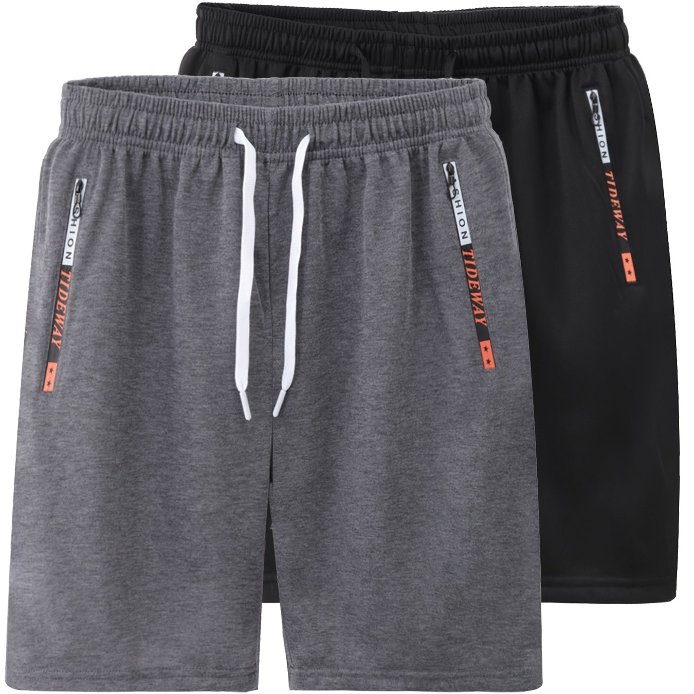 Herren Trainingsshorts 2er-Pack – Sportliche Fitness- und Freizeit-Shorts mit Reißverschlusstaschen