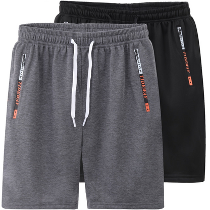 Herren Trainingsshorts 2er-Pack – Sportliche Fitness- und Freizeit-Shorts mit Reißverschlusstaschen