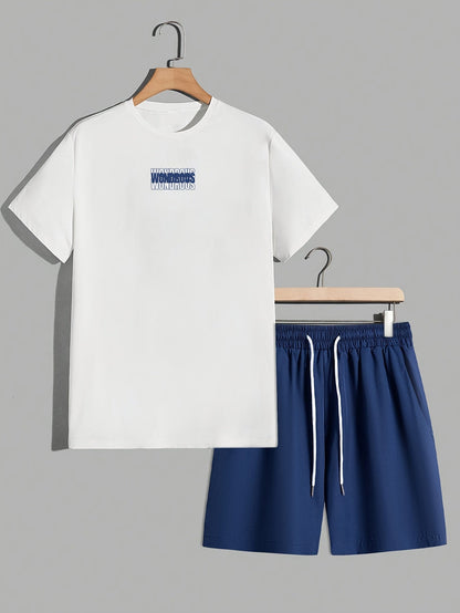 Herren Streetwear Set mit Grafik-T-Shirt und Shorts – Urbaner Look, Trendiger Style