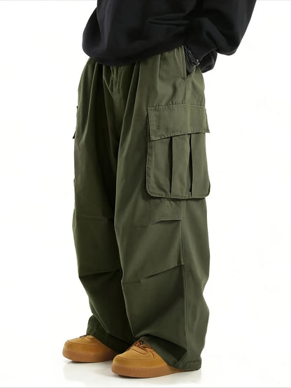 Herren Baggy Cargo Hosen Streetwear mit weitem Bein und großen Taschen