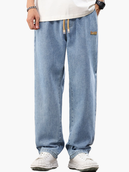 Herren Relaxed Fit Jeans Jogger mit Kordelzug – Lässige Freizeitmode