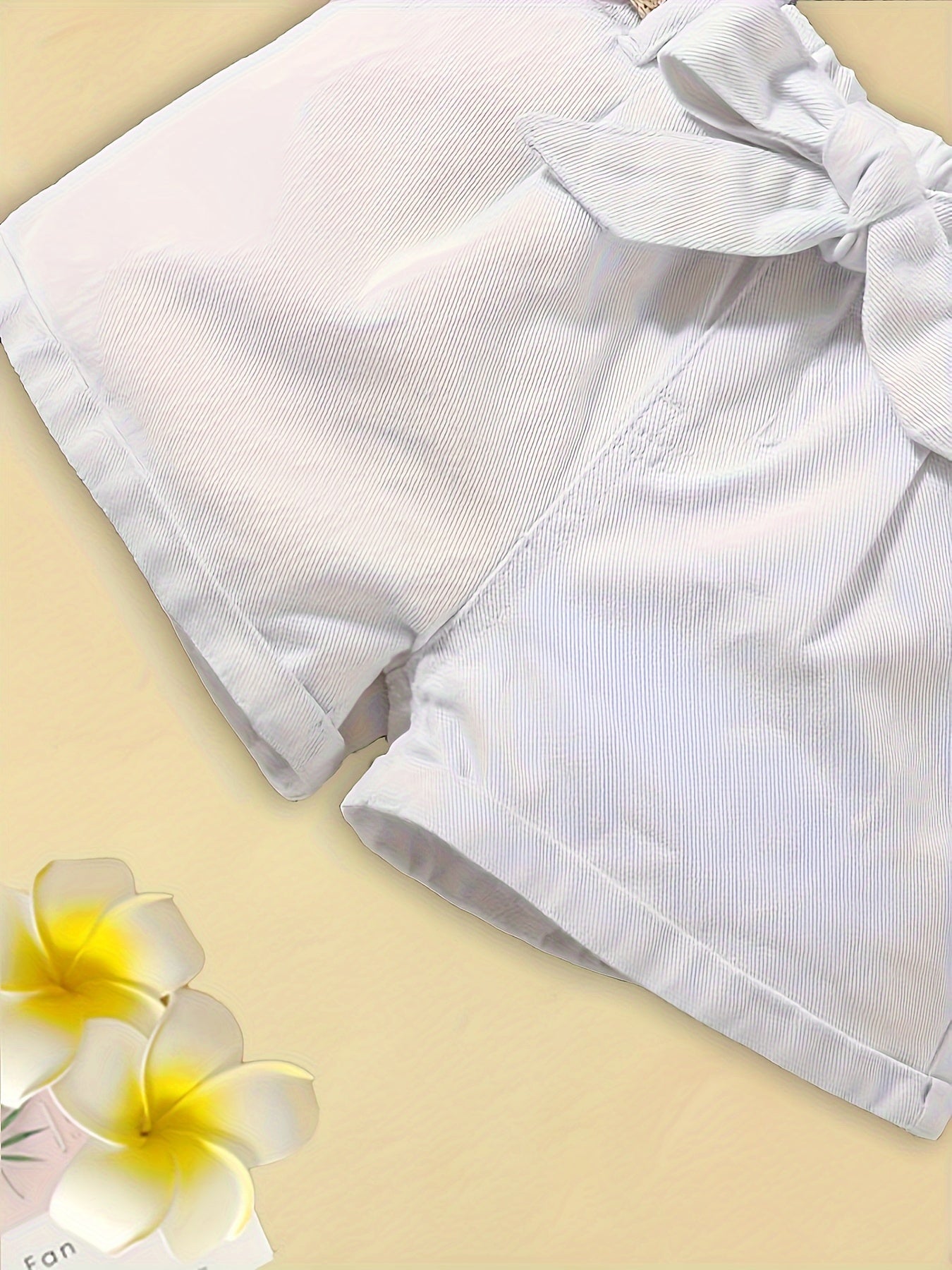 Damen High Waist Paperbag Shorts mit Gürtel und Schleife – Eleganter Sommer-Look