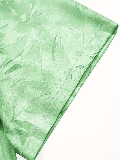 Herren Freizeithemd mit botanischem Print – Perfekt für Urlaub und Sommer