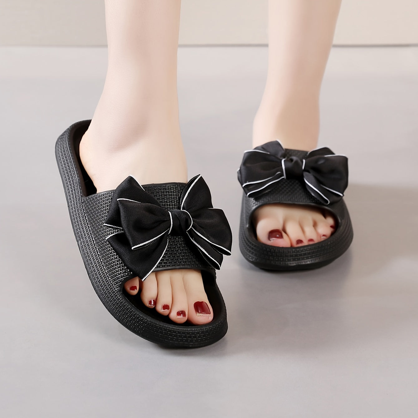 Damen Slide Sandalen mit Schleife – Stilvolle Freizeitschuhe für Garten und Alltag
