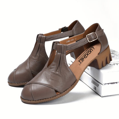 Damen Komfort-Sandalen mit Keilabsatz und Vintage-Touch – Elegante Sommerschuhe für Alltag & Freizeit