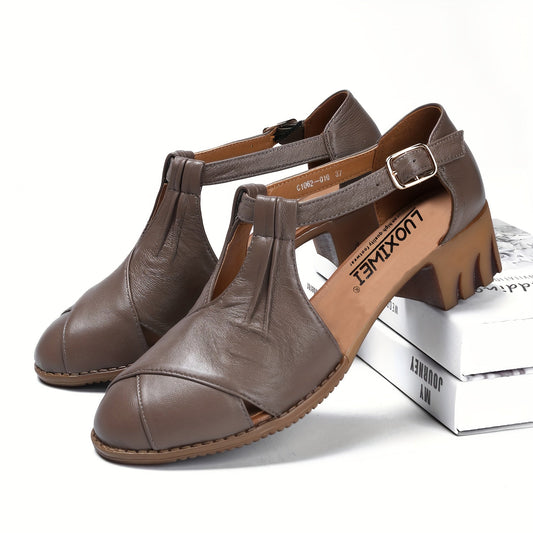 Damen Komfort-Sandalen mit Keilabsatz und Vintage-Touch – Elegante Sommerschuhe für Alltag & Freizeit