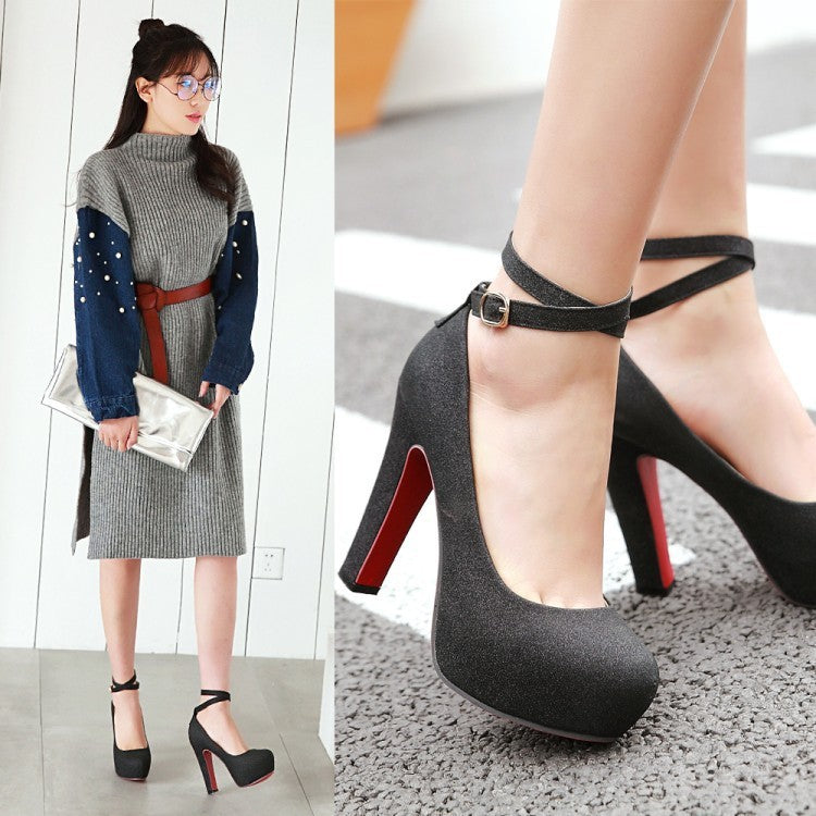 Judith – Damen High Heels mit Plateau und Schnalle