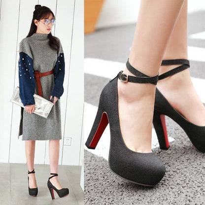 Judith – Damen High Heels mit Plateau und Schnalle