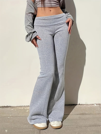 Damen Flared Fitness Hose mit hoher Taille – Modische Schlaghose für Sport und Freizeit
