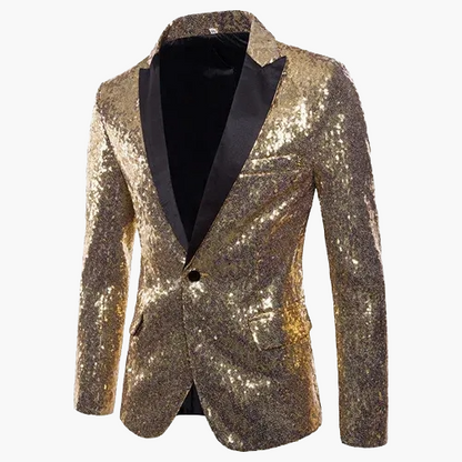 Herren Luxus Pailletten Sakko – Eleganter Party- und Bühnenblazer im modernen Design
