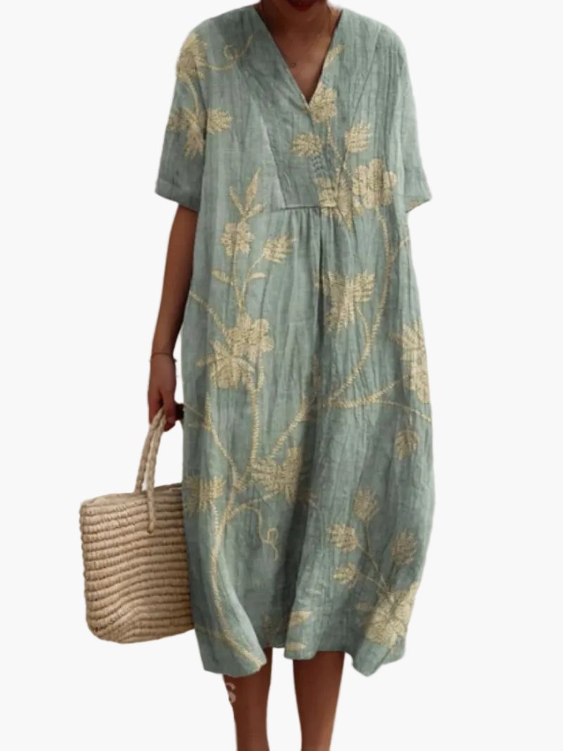 Damen Sommerkleid Boho Stil – Luftiges Freizeitkleid mit Blumenmuster, ideal für Urlaub & Alltag