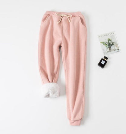 Zoe – Gepolsterte Lammvelours-Sweathose