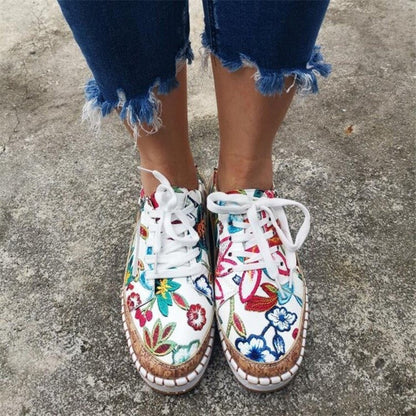 Damen Sneaker mit floralen Mustern – Modische Freizeitschuhe mit orthopädischem Komfort