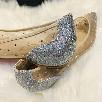 Vanessa – Transparente Damenpumps mit Mesh und Strass