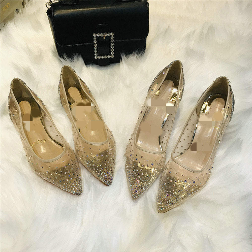 Vanessa – Transparente Damenpumps mit Mesh und Strass