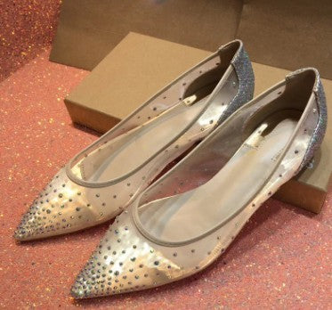 Vanessa – Transparente Damenpumps mit Mesh und Strass
