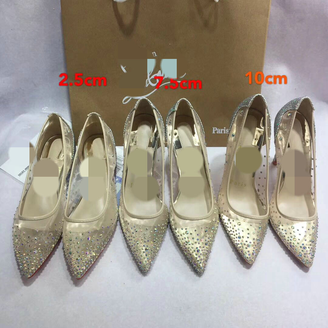 Vanessa – Transparente Damenpumps mit Mesh und Strass
