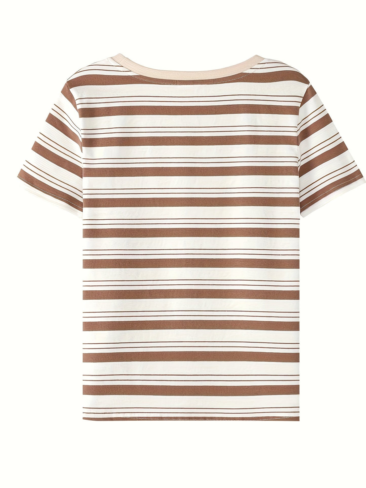 Damen Gestreiftes Casual T-Shirt mit Rundhalsausschnitt – Zeitloses Basic für Alltag und Freizeit