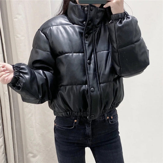 Michael – Fauxleder Baumwolljacke im Street-Style