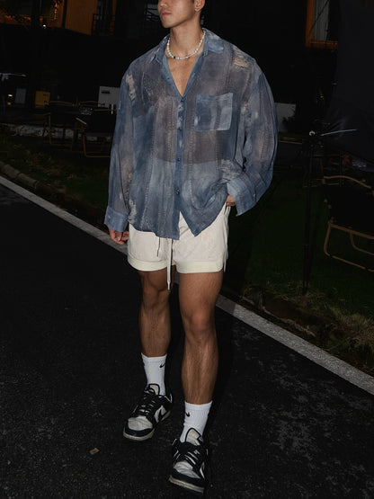 Herren Oversized Hemd und Shorts Set im lässigen Freizeitstil – Modernes Design für Strand und Alltag