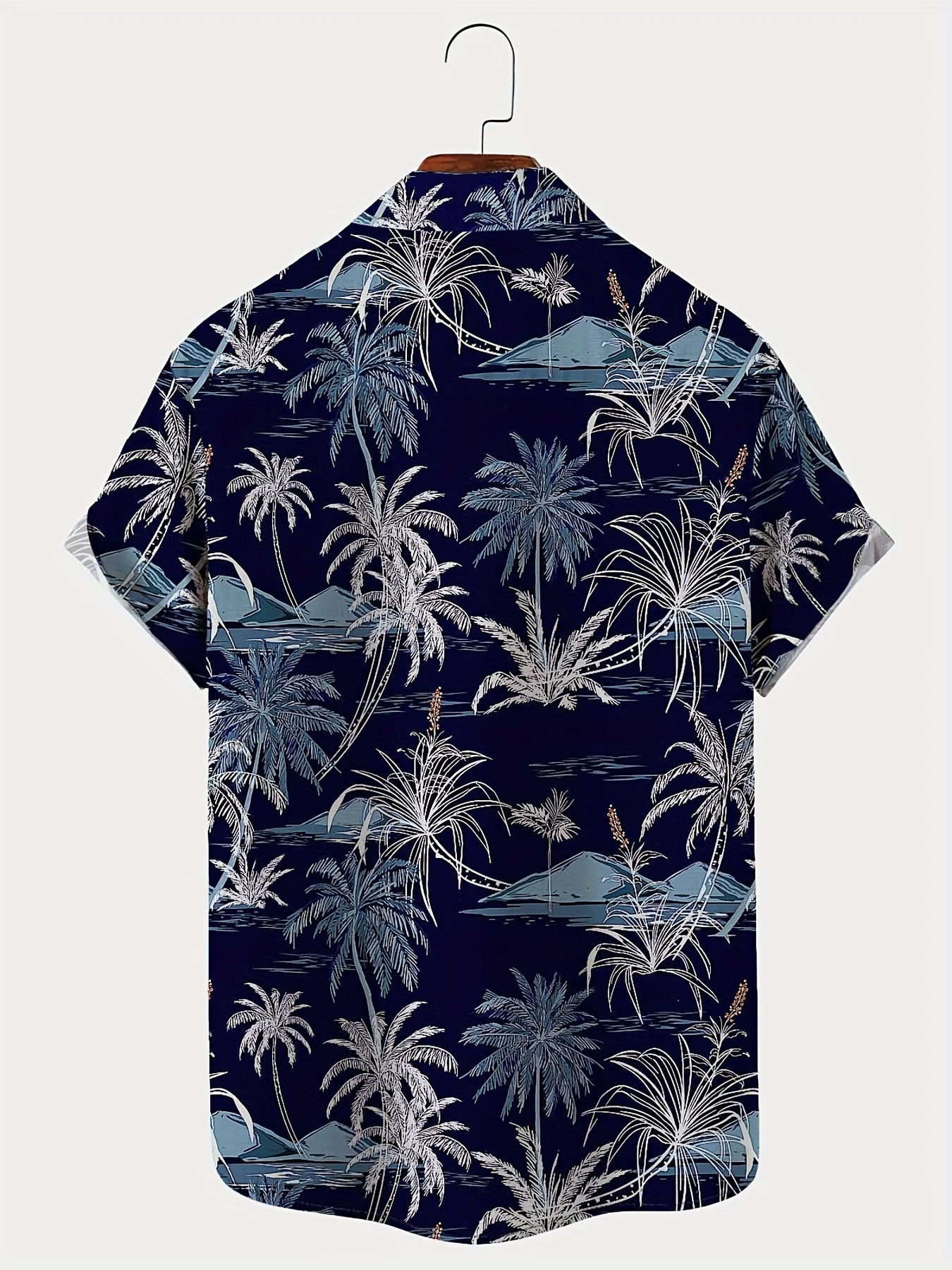 Herren Kurzarm Hawaiihemd mit tropischem Palmenmuster – Freizeit Sommerhemd für Strand und Urlaub