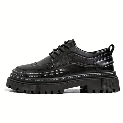 Herren Vintage Brogue Halbschuhe mit dicker Sohle – Elegante Schnürschuhe für Alltag und Anlass