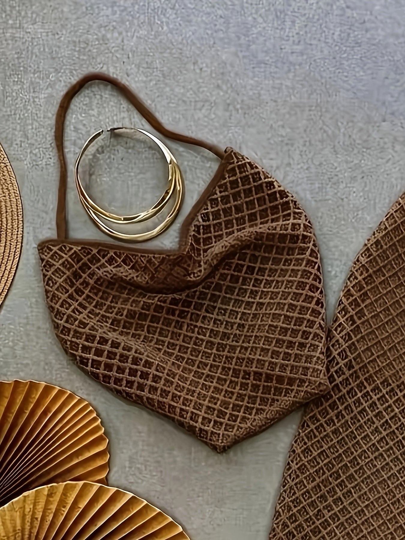 Damen Zweiteiler Set – Elegantes Netz-Top und Weitbeinige Hose für Urlaub & Strand