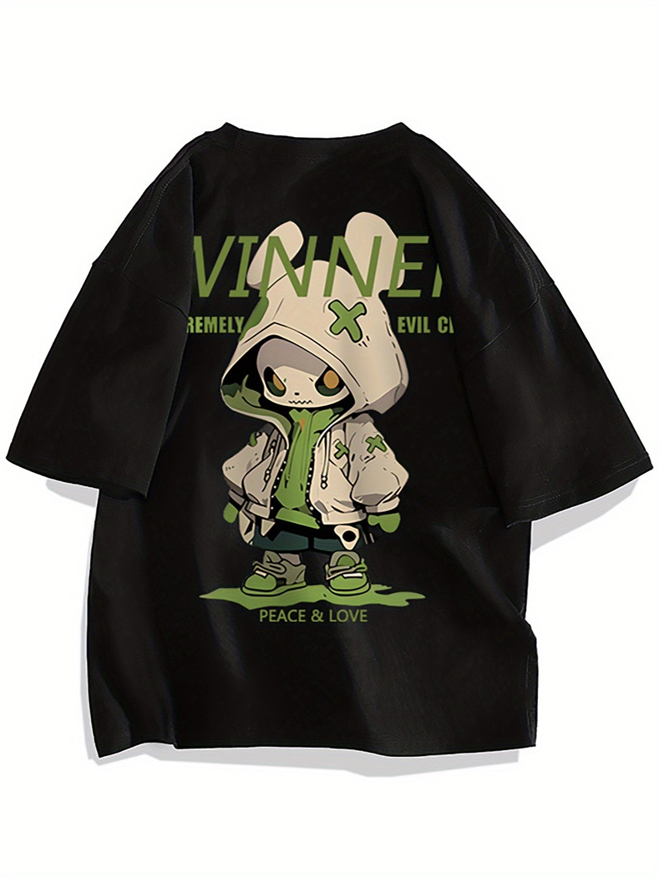 Herren Oversize Streetwear T-Shirt mit Cartoon-Print und Urban Style für Alltag und Freizeit