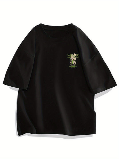 Herren Oversize Streetwear T-Shirt mit Cartoon-Print und Urban Style für Alltag und Freizeit