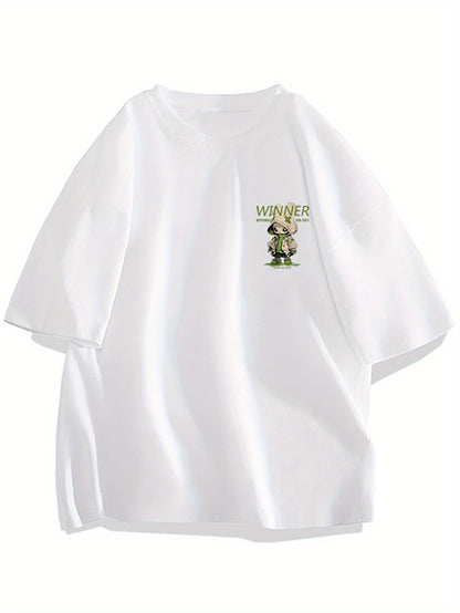 Herren Oversize Streetwear T-Shirt mit Cartoon-Print und Urban Style für Alltag und Freizeit