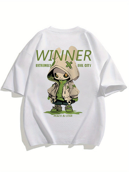 Herren Oversize Streetwear T-Shirt mit Cartoon-Print und Urban Style für Alltag und Freizeit