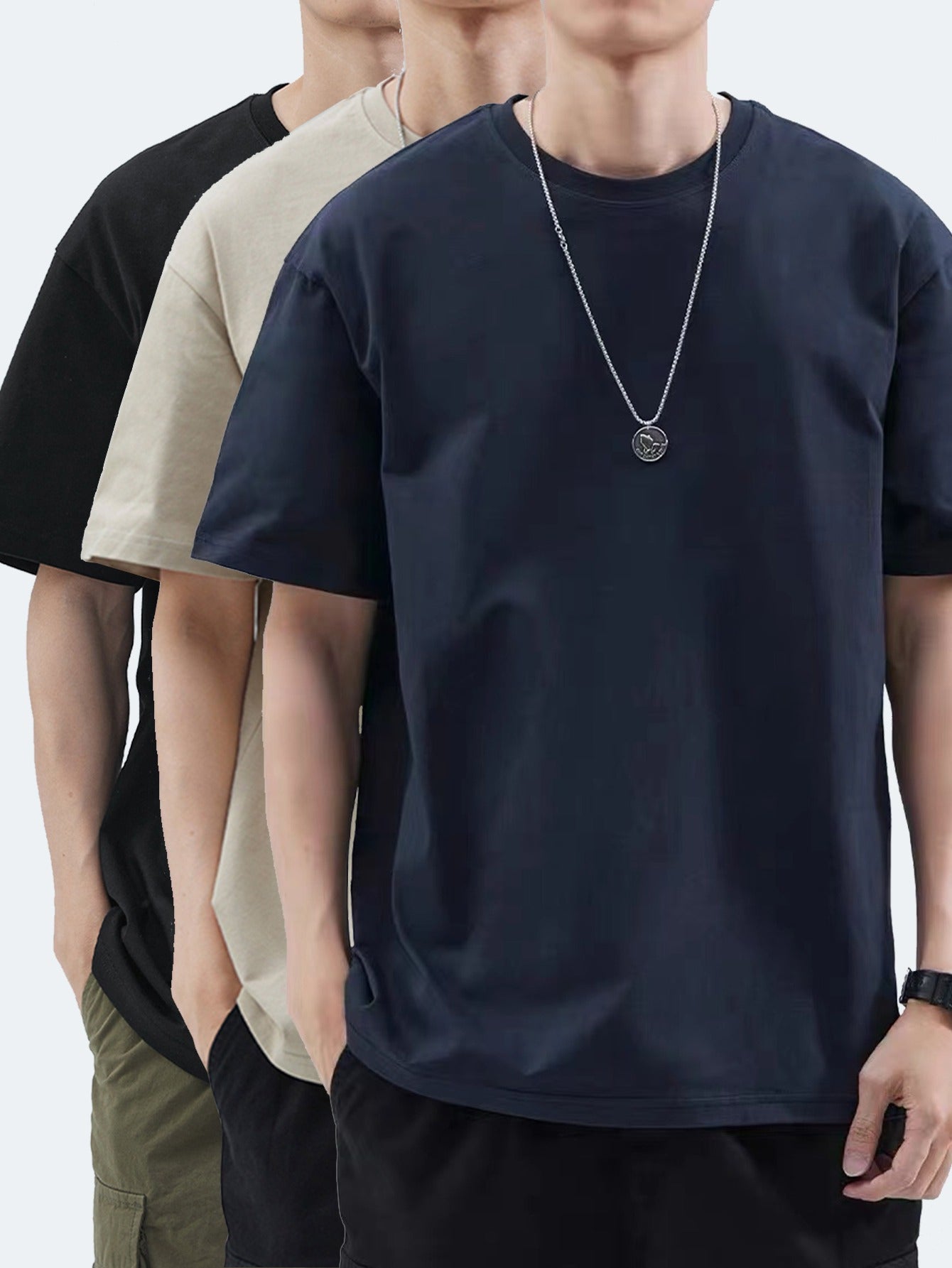 Herren Basic Oversize T-Shirt Set – Lässige Streetwear für Freizeit & Alltag